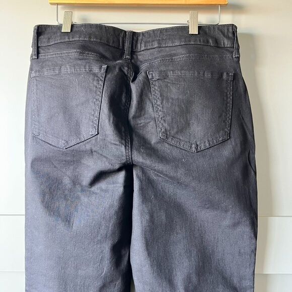 NYDJ Marilyn Straight Jeans Womens Sz 12 Black Denim Mid Rise Lift Tuck Stretch - Picture 7 of 15